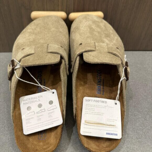Birkenstock Boston taupe suede mule clogs - Picture 3 of 6